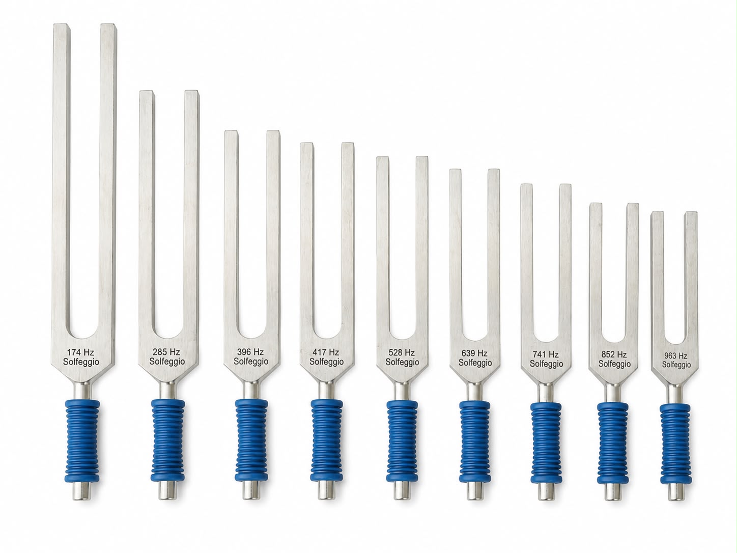 Solfeggio- Stimmgabel Set mit Barthelmes blau Griff
